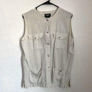 ✨ VINTAGE cream tank top, 100% silk